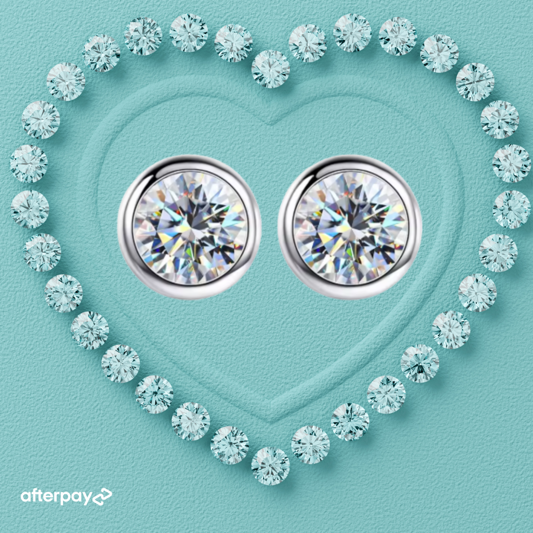 Lumi Bezel Moissanite Stud Earrings