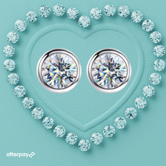 Lumi Bezel Moissanite Stud Earrings