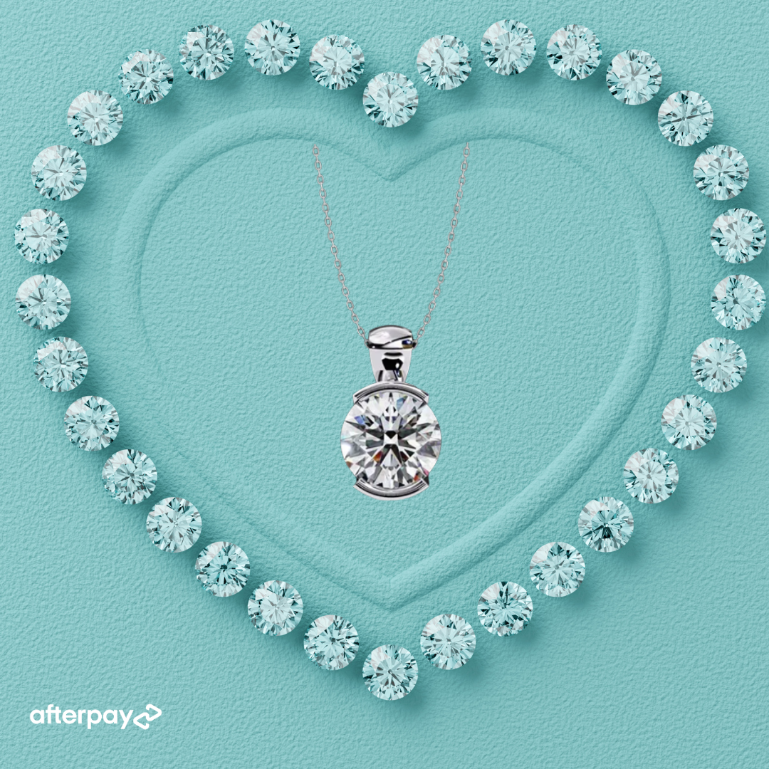 Solenne round-cut moissanite solitaire pendant necklace