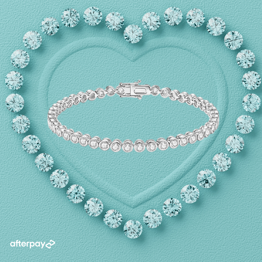 Lisette bezel-set moissanite tennis bracelet with round stones