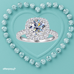 Lucienne Round Halo Moissanite Ring