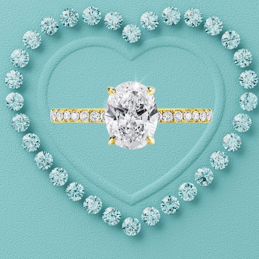 Amelie Oval Hidden Halo Moissanite Ring