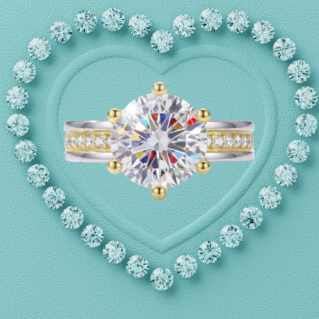 Virelle Two-Tone Round Moissanite Ring