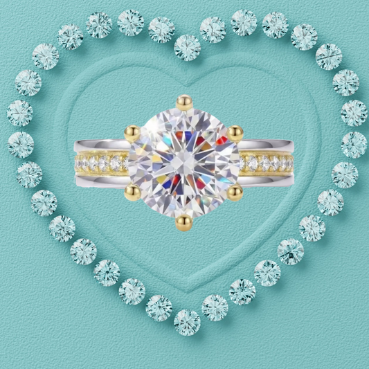 Virelle Two-Tone Round Moissanite Ring