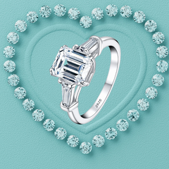 Margot Emerald Cut Moissanite Ring