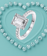 The Odette Emerald Cut Pavé Moissanite Ring