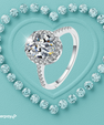 Oval moissanite halo ring with pavé band in sterling silver
