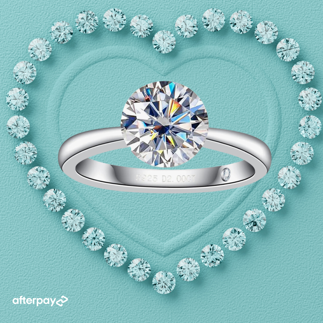 Invisible Setting Moissanite Diamond Ring