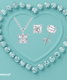 Princess cut moissanite earrings and pendant set in sterling silver