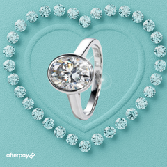 Bezel Set Oval Moissanite Diamond Ring