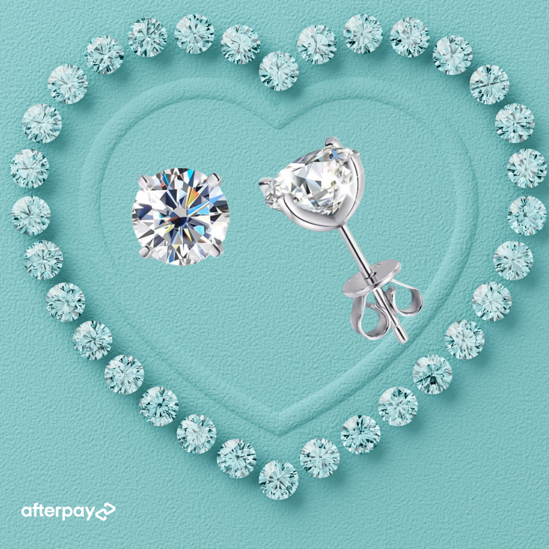 4 Claw Moissanite Earring Studs