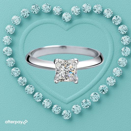 Princess Cut Knife Edge 'Gwen' Solitaire Moissanite Ring
