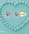 Solid gold screwback moissanite stud earrings with brilliant sparkle