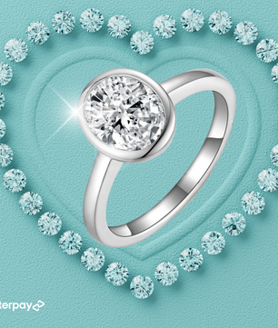 Solara Bezel Set Oval Moissanite Ring