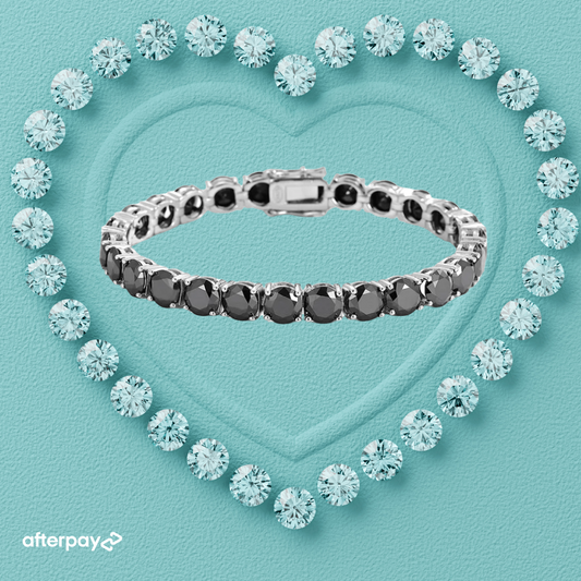 Dark Sparkle Black Moissanite Tennis Bracelet