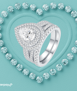 Tear of Radiance Pear Cut Moissanite Bridal Set