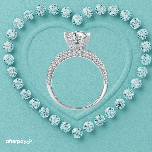 Audrey Pavé Knife Edge Moissanite Ring
