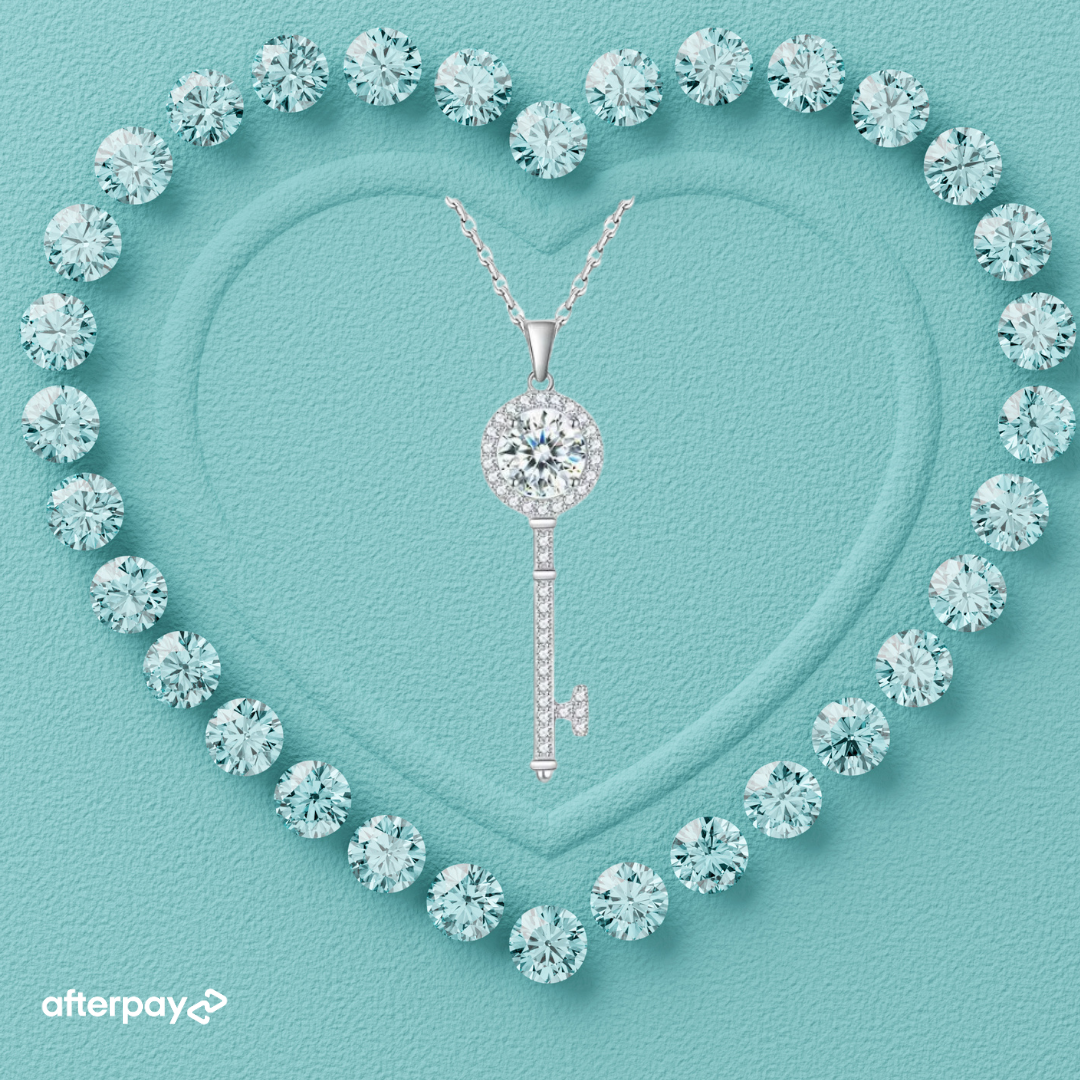 Moissanite Key Pendant