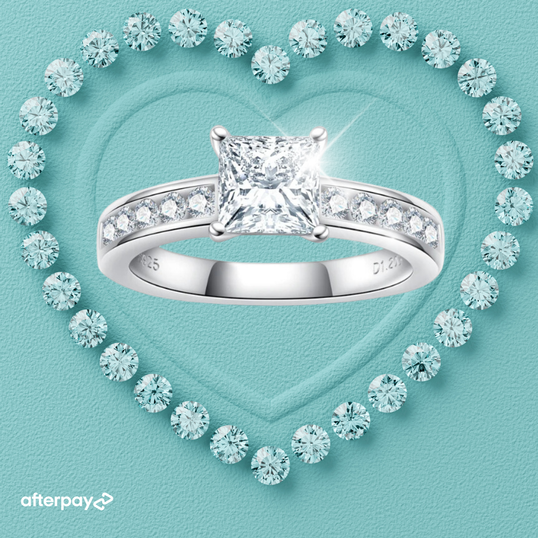 Princess Cut Channel Set Moissanite Ring