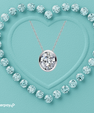 Bezel set moissanite pendant necklace in sterling silver with a round brilliant solitaire stone