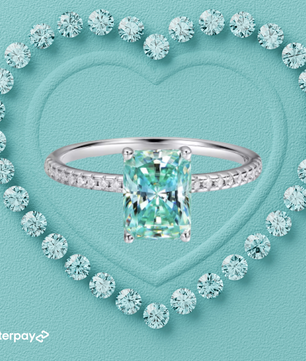 Aqua Radiance Moissanite Ring