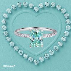 Aqua Radiance Moissanite Ring