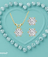 Sparkling moissanite jewellery set with necklace and stud earrings