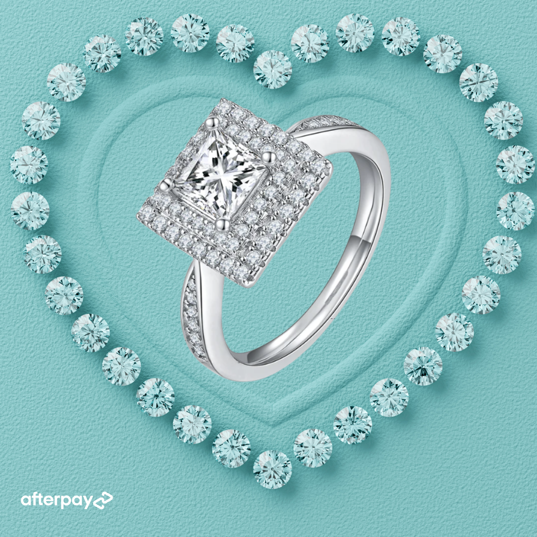 The “Elysian” Princess Double Halo Ring