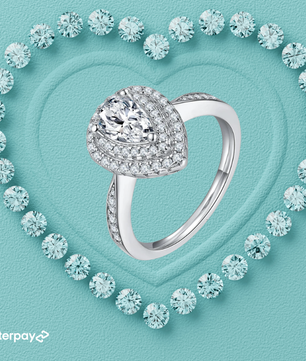 The “Aveline” Pear Halo Ring