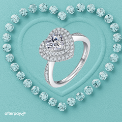 The “Amoretto” Double Halo Heart Ring