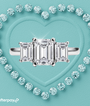 1.8 Carat Emerald Cut 'Eva' Moissanite Ring.