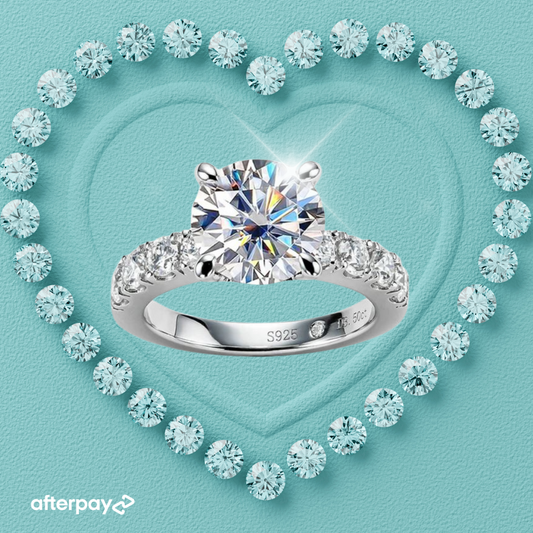 4.3 Carat PavéSolitaire Moissanite Ring.
