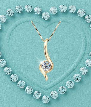 1 Carat Twist Moissanite Pendant.