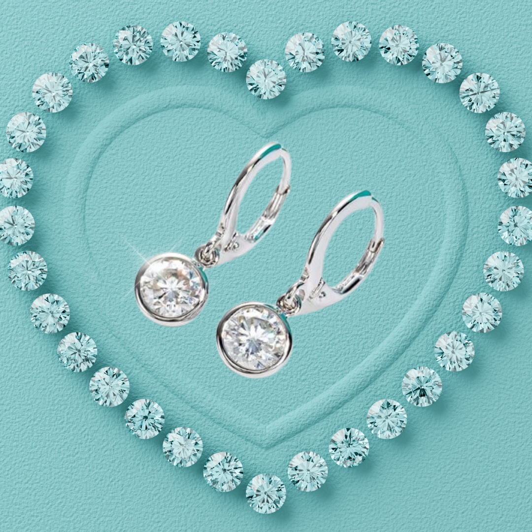 2 Carat Bezel Set Moissanite Earrings.