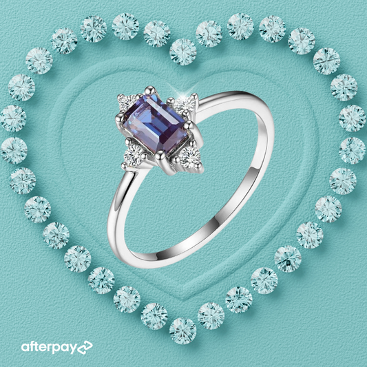 0.8 Carat Alexandrite Emerald Cut Ring.