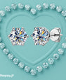 1 carat moissanite stud earrings in classic 6 claw setting