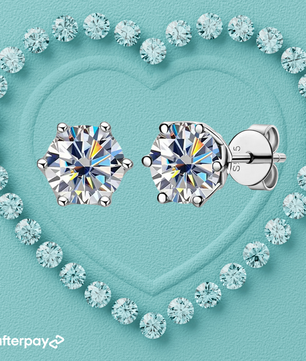 1 Carat Classic Solitaire Moissanite Stud Earrings.