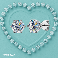 1 Carat Classic Moissanite Solitaire Studs