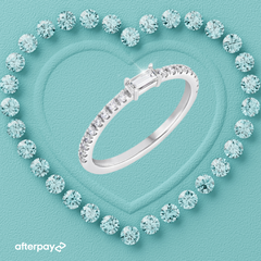 Emerald Cut Baguette Half Eternity Wedding Band