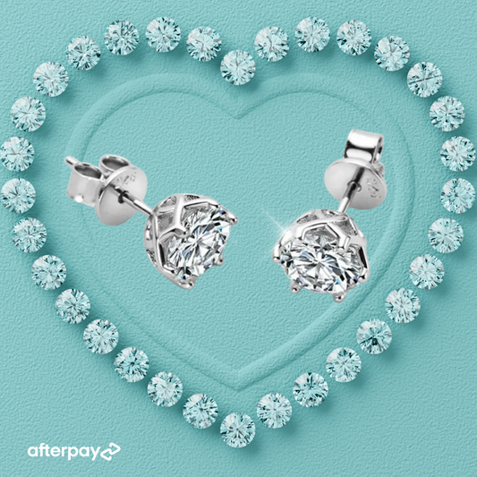 0.5 Carat Classic Solitaire Moissanite Stud Earrings.