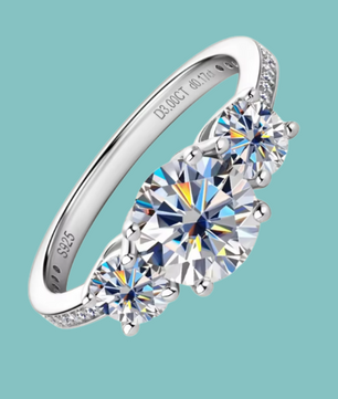 Eternally Yours 3 Stone Moissanite Ring