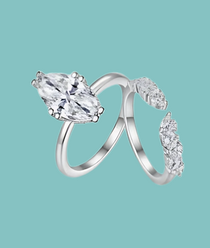 Marquise Magic Moissanite Bridal Ring Set