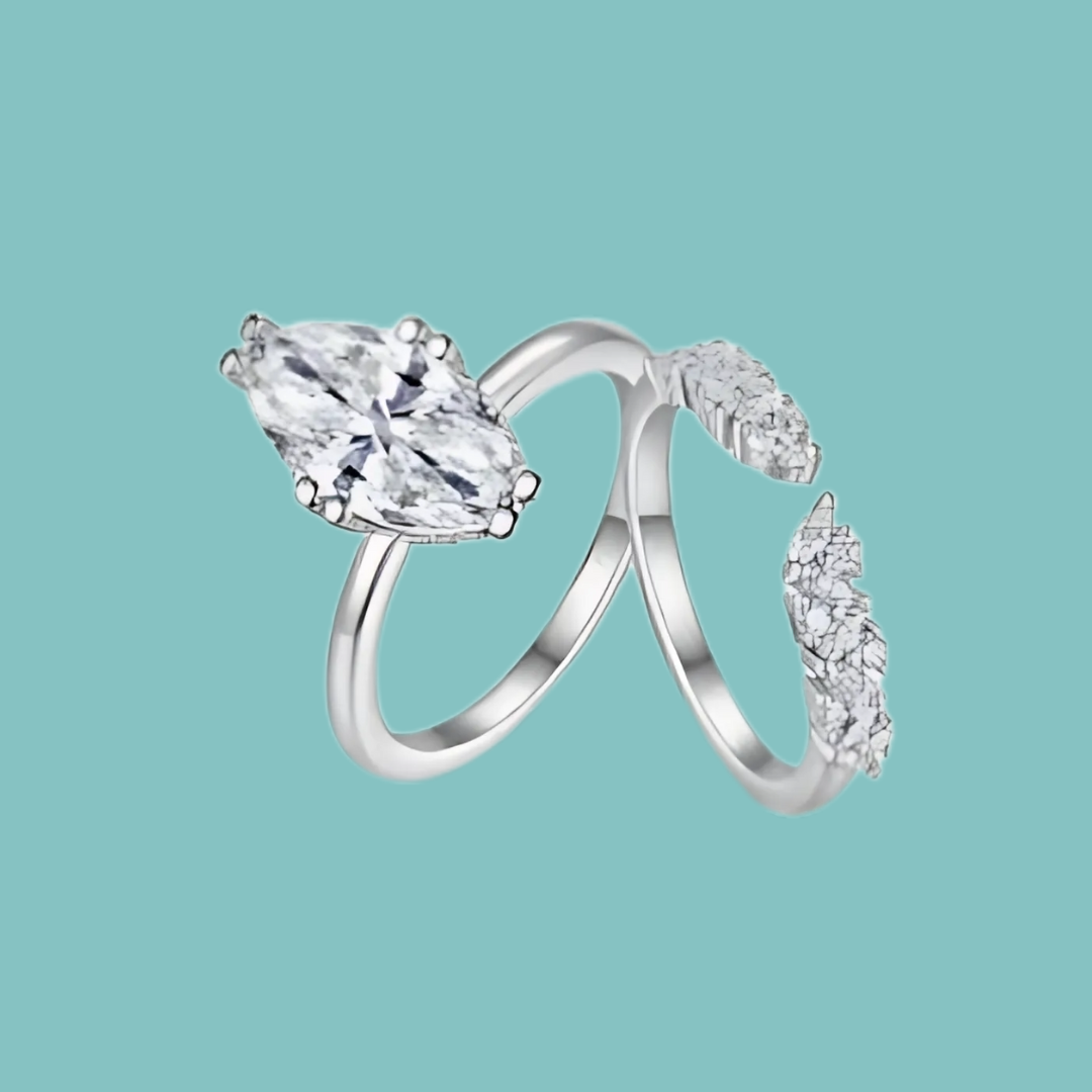 Marquise Moissanite Wedding Band Set