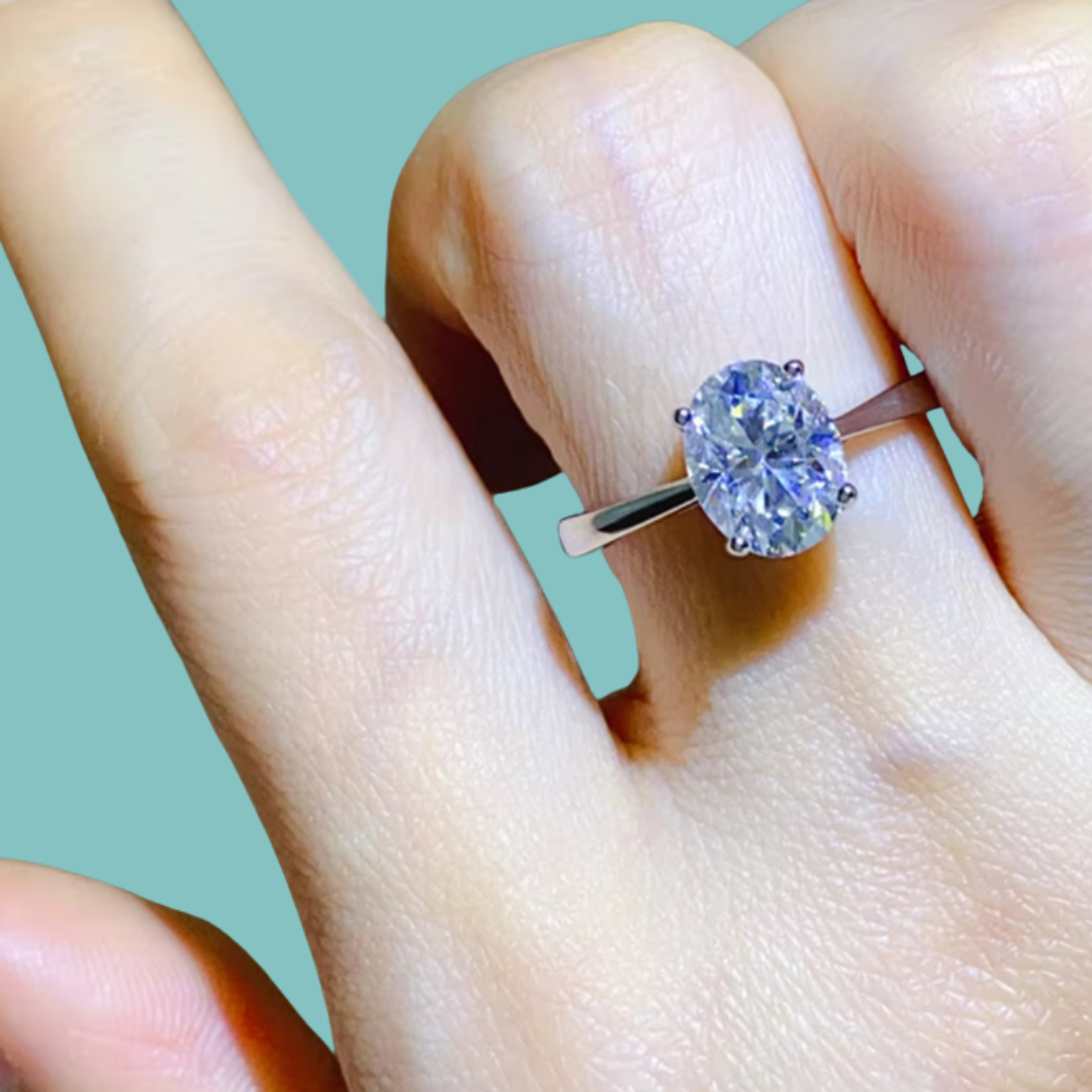 Oval Prong Moissanite Ring
