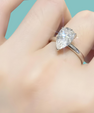 Pear cut moissanite engagement ring with diamond-like brilliance