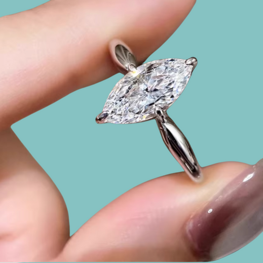 1 Carat Marquise Moissanite Ring