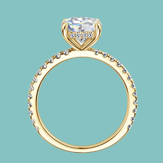 2 Carat Whisper Hidden Halo Moissanite Ring