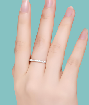 Moissanite Pavé Wedding Band