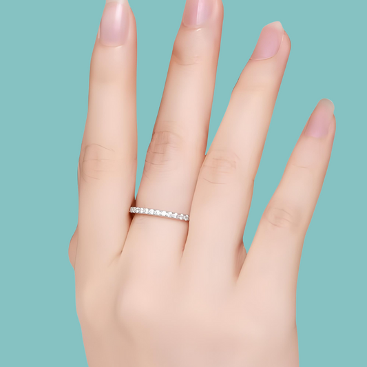 Moissanite Pavé Wedding Band