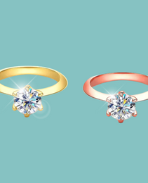 Knife Edge Solitaire Moissanite Ring